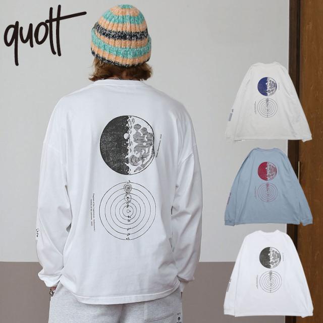 クオルト 長袖Tシャツ ロンティー カットソー クルーネック ワイド 長袖 プリント Tシャツ ユニセックス QUOLT 【GALILEO TEE】 キャンプ フェス プレゼント 901t-1814