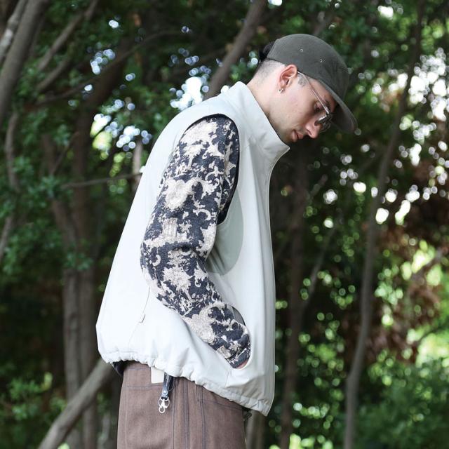 クオルト レイヤード状 切替 ニットソー 西洋美術柄 長袖 Tシャツ