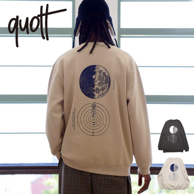 QUOLT クオルト 裏起毛 クルーネック スウェット ガリレオ プリント 柔らかく ふんわりとした 長袖 スウェット トレーナー ユニセックス GALILEO SWEAT フェス 防寒 誕生日 プレゼント 901t-1887