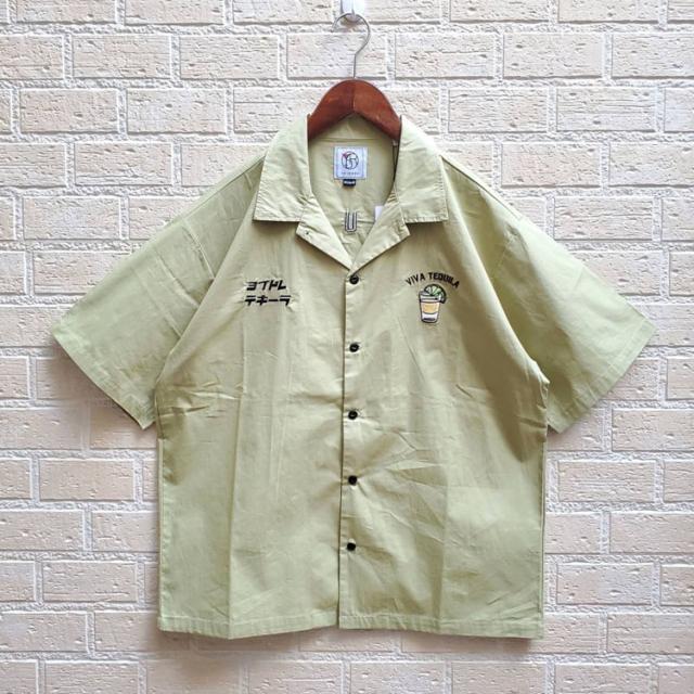 YOIDORE ルーズシルエット 覆面 マスクマン柄 刺繍 半袖シャツ