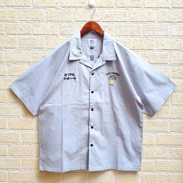 YOIDORE ルーズシルエット 覆面 マスクマン柄 刺繍 半袖シャツ