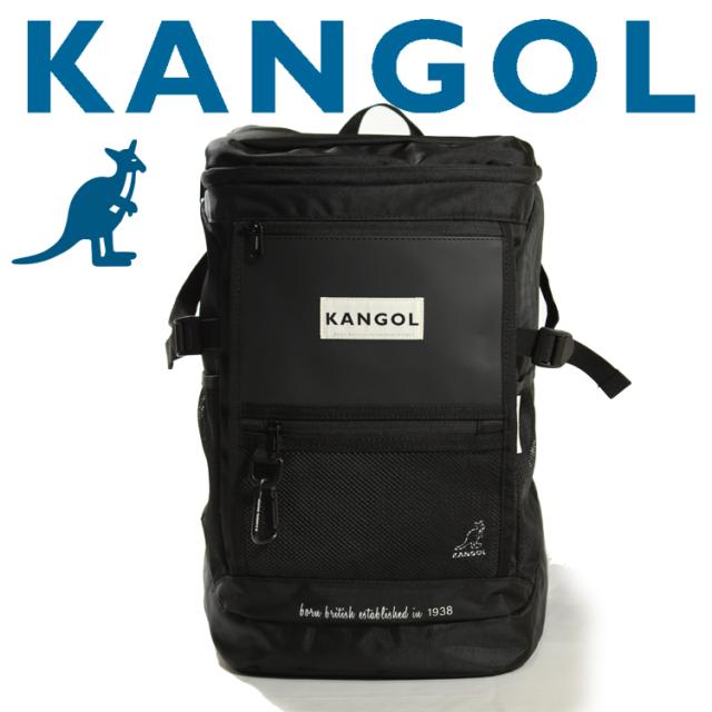 カンゴール ボックス リュック カンガルー ロゴ リュックサック KANGOL 大容量 バックパック スクールバッグ シンプル カジュアル メッシュポケット ロゴ 30L 38200