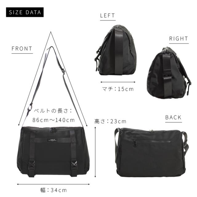 KANGOL カンゴール BLACK SERIES 5ポケット ショルダーバッグ 撥水 マット素材 通勤 通学 旅行 アウトドア カジュアル ストリートファッション 多機能 シンプルデザイン 49200_2
