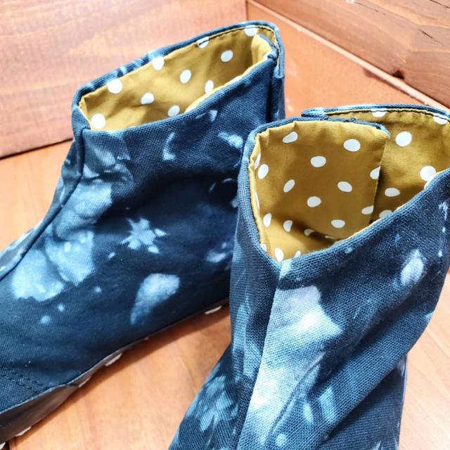 地下足袋 籠染深黒 オールジャパンメイド スプリットトゥ ハイカット