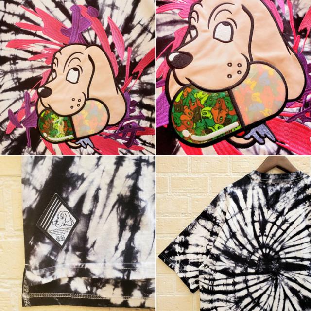 ガルフィー オーバーサイズ 半袖 Tシャツ GALFY タイダイ染め 犬中毒 イヌ ロゴ ストリート カジュアル Tシャツ 半袖Tシャツ ユニセックス 152017_12