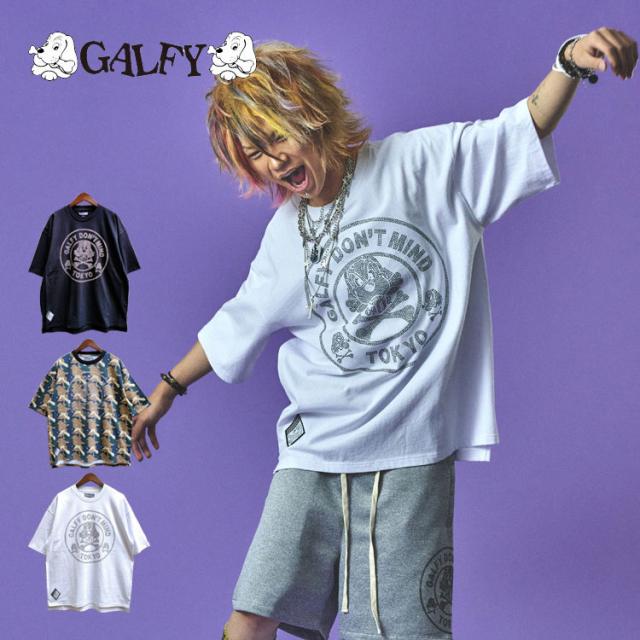 GALFY どんまい Tシャツ 半袖 Tシャツ ガルフィー オーバーサイズ リラックスサイジング 半袖Tシャツ 中型犬 L 大型犬 XL ホワイト ブラック ドットカモ 152086 GALFY どんまい Tシャツ 半袖 Tシャツ ガルフィー オーバーサイズ