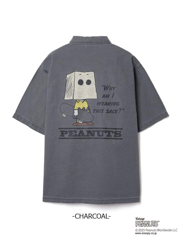 PEANUTS ミリタリー 半袖シャツ スケートボード NUTMEG ダブルーネーム パックプリント チャーリーブラウン ミスターサック スポーツ ストリート リラックスシルエット 2J8-15883_4