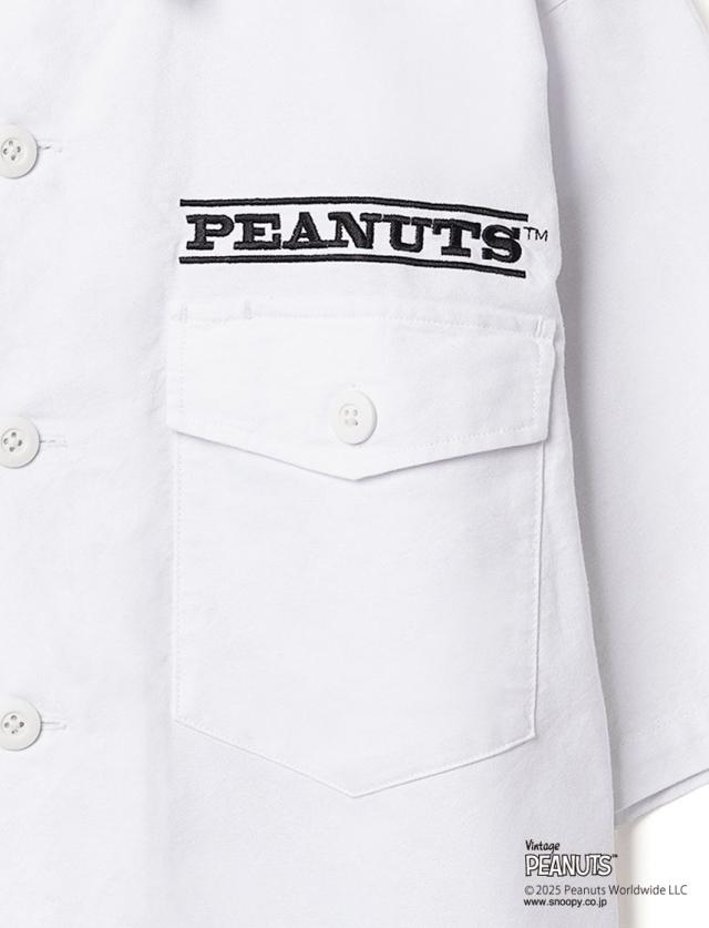 PEANUTS ミリタリー 半袖シャツ スケートボード NUTMEG ダブルーネーム