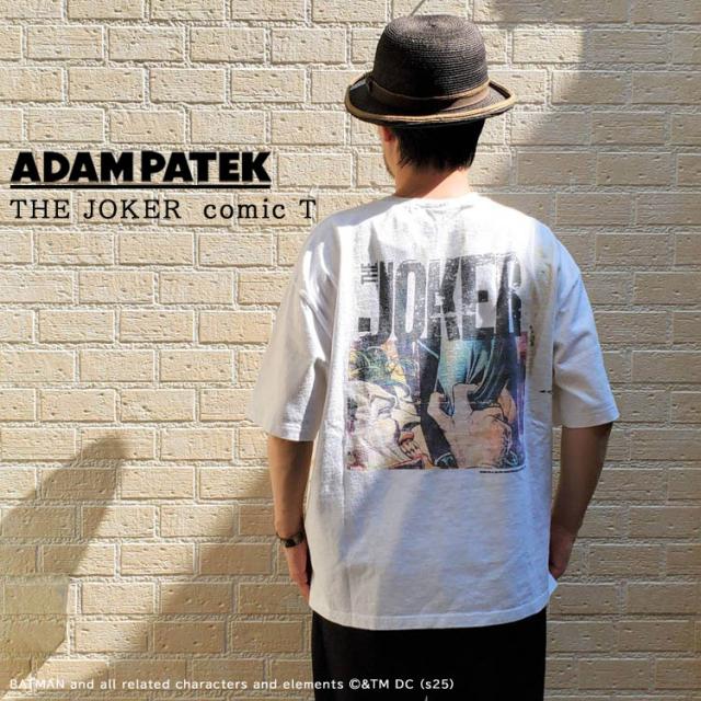 ADAMPATEK アダムパテック バットマンシリーズ コラボ 半袖 Tシャツ  THE JOKER プリント 汚し加工  バックプリント ヘビーコットン ユニセックス プレゼント ap2514030