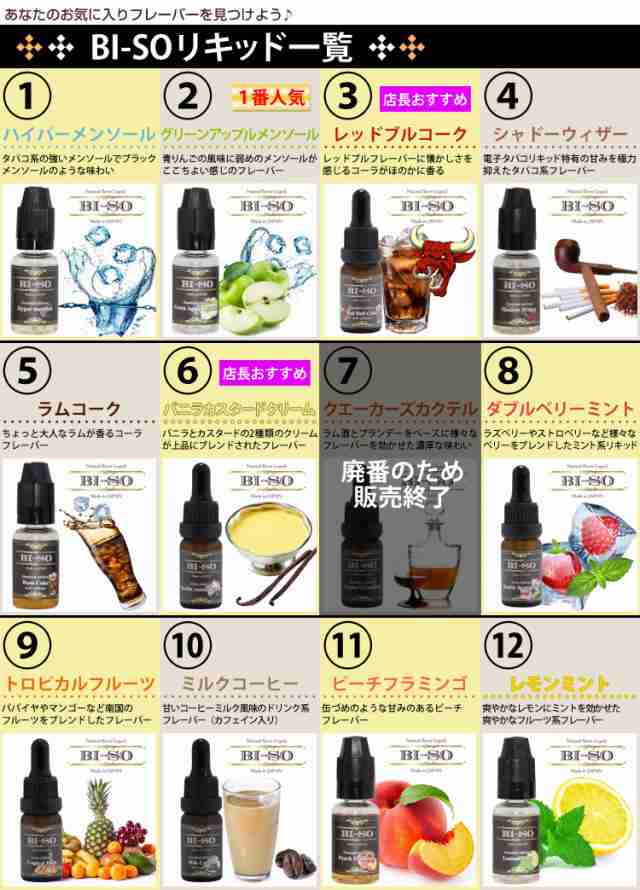 選べる5本セット Bi So べイプ リキッド 電子タバコ 国産 フレーバー 15ml 正規品 ベイプ フレーバー 安全 プルームテック プラス 対の通販はau Pay マーケット Kobe Liz Au Pay マーケット店