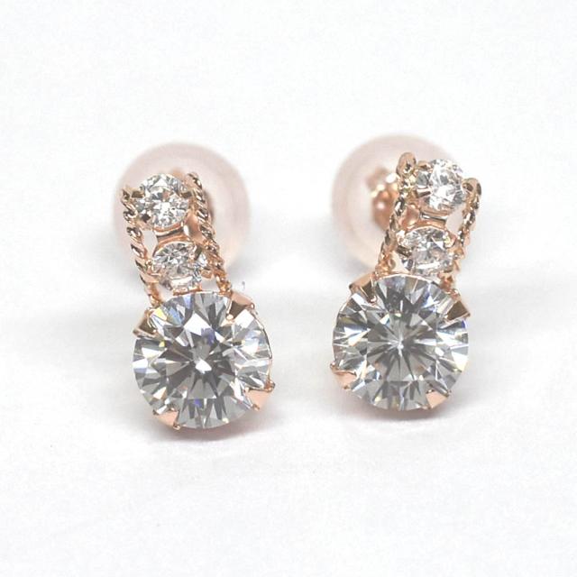 K10PG 10金 ピアス キュービックジルコニア デザインピアス ゴールドピアス レディースの通販は 5,621円