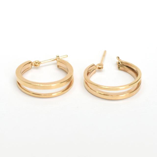 （2個ペア）K10　2連フープピアス【宅急便送料無料！】の通販は 14,850円