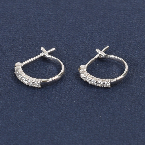 Pt900 プラチナ900 0.2ct ダイヤモンド フープピアス