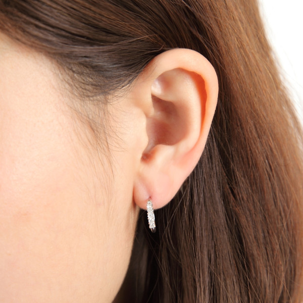 ピアス ダイヤモンド フープ プラチナ pt900 0.2カラット Pt900 プラチナ900 0.2ct ダイヤモンド フープピアス