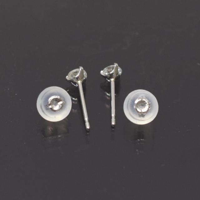 プラチナ　シンプル3本爪タイプ　ダイヤモンド 一粒ピアス　直径3.0ｍｍ　ダイヤ 0.2ｃｔ_3