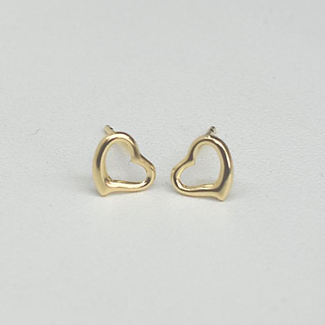 Ｋ18 18金　定番　オープンハートピアス　Ｓサイズ　6ｍｍ×5ｍｍの通販は 5,480円