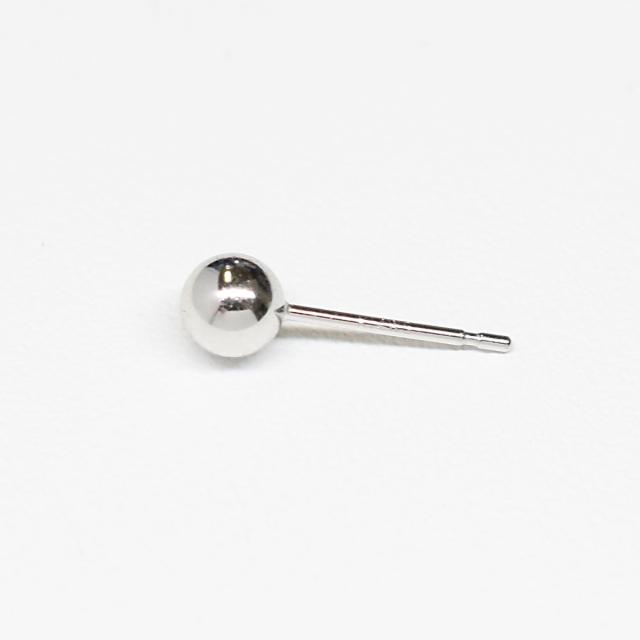 2個セット）K14WG 14金 ホワイトゴールド 6mm 丸玉ピアス K14ダブル