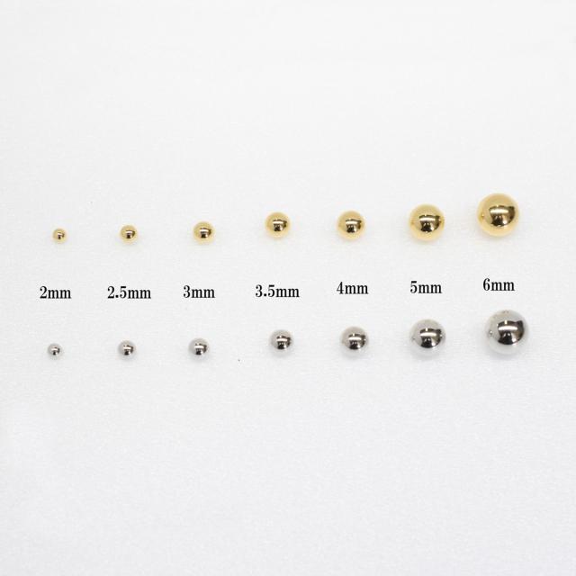 2個セット）K14WG 14金 ホワイトゴールド 6mm 丸玉ピアス K14ダブル
