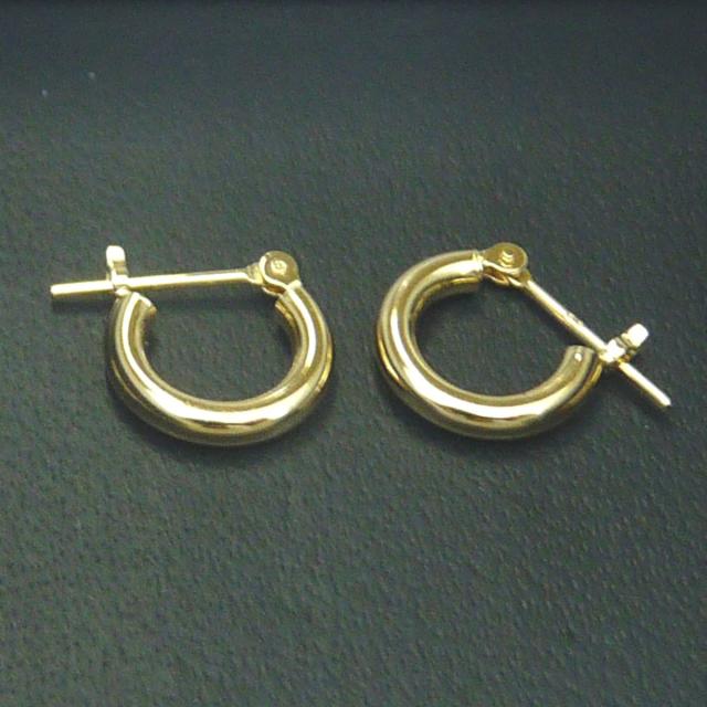 （2個ペア）K18　18金　イエローゴールド　定番　フープピアス　太さ 2mm×外径10mm 18,060円