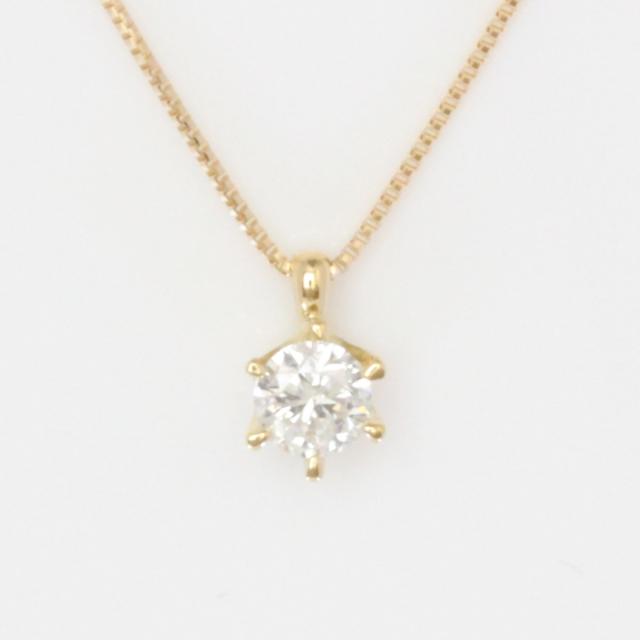K18YG ダイヤモンドネックレス　6本爪　一粒ダイヤ  0.15ctの通販は 28,350円