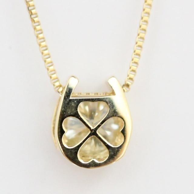 K18 18金ダイヤモンドネックレス 0.2ct 天然ダイヤモンド1石　トップ裏は幸運を呼ぶクローバー！（45cmチェーンタイプ）_1