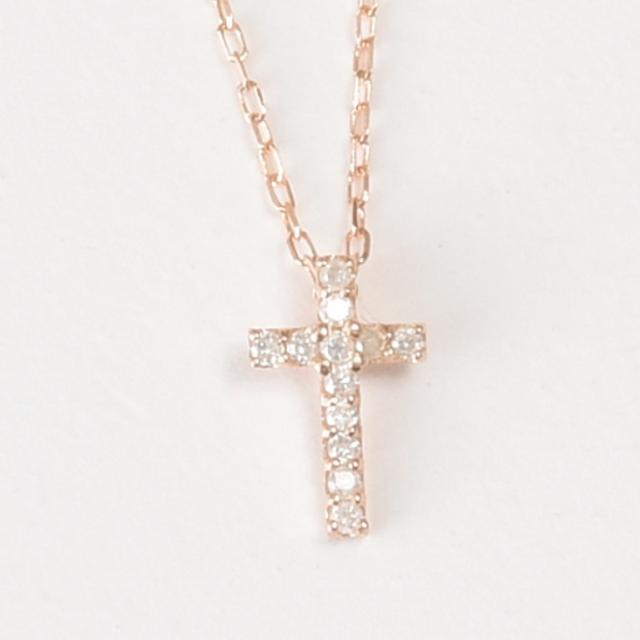 K10ＰG ダイヤモンドネックレス　クロス