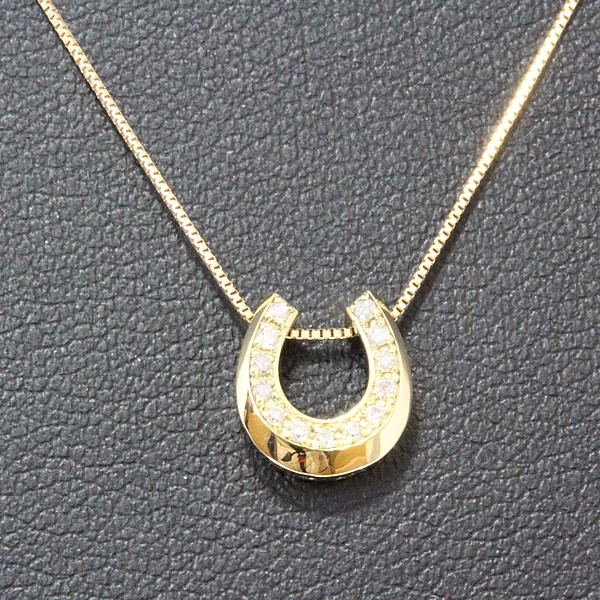 K18 ダイヤモンドネックレス　馬蹄　0.06ct_3