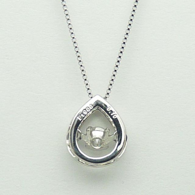 プラチナ　揺れる　ダンシングストーン　ダイヤネックレス　ドロップ　0.1ct_2