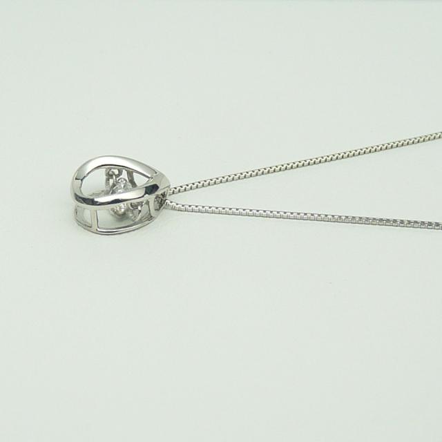 プラチナ　揺れる　ダンシングストーン　ダイヤネックレス　ドロップ　0.1ct_3