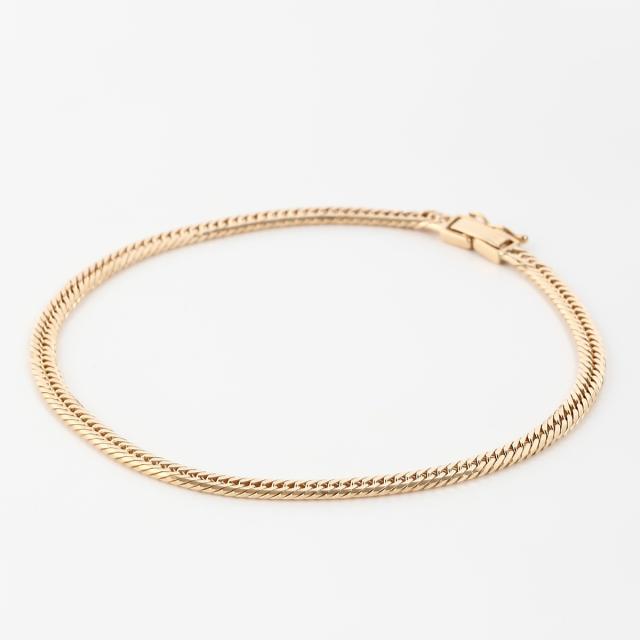 K18 喜平アンクレット8面トリプル（10g-24cm)造幣局検定マーク刻印入