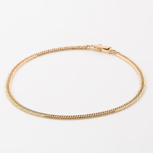 K18　喜平アンクレット　18金　八面トリプル（6ｇ-23cm）中留（中折れ） 約3.1mm（造幣局検定マーク刻印入）kihei 最安値 挑戦の通販は