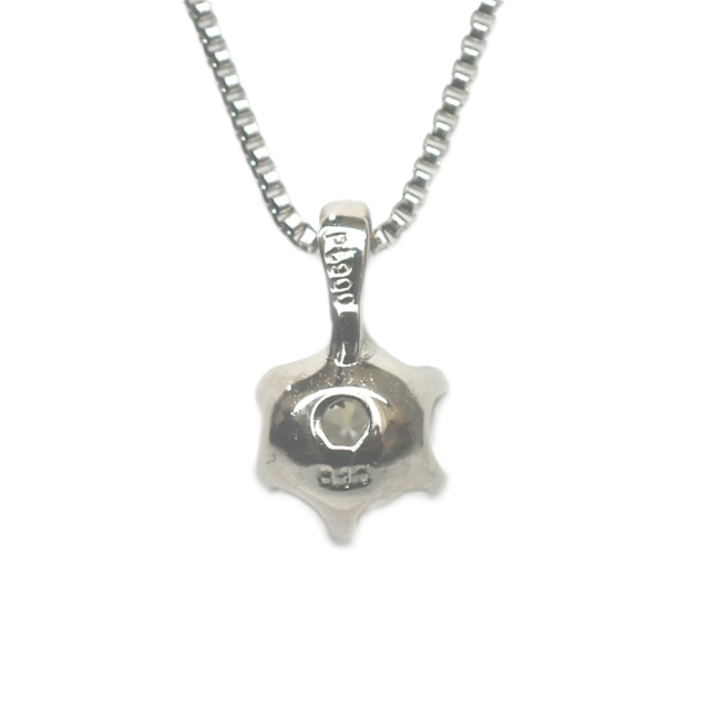 プラチナ900 0.1ct 一粒ダイヤ ダイヤモンドネックレス ベネチアン