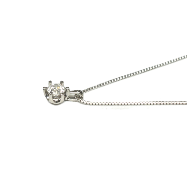 プラチナ900　 0.1ct 一粒ダイヤ　ダイヤモンドネックレス　ベネチアンチェーン_2