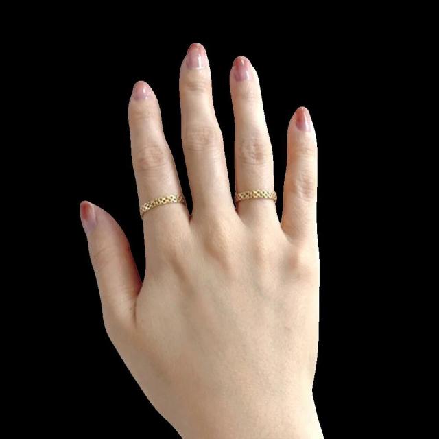 K18 18金 イエローゴールド ビスマルクチェーンリング 11号