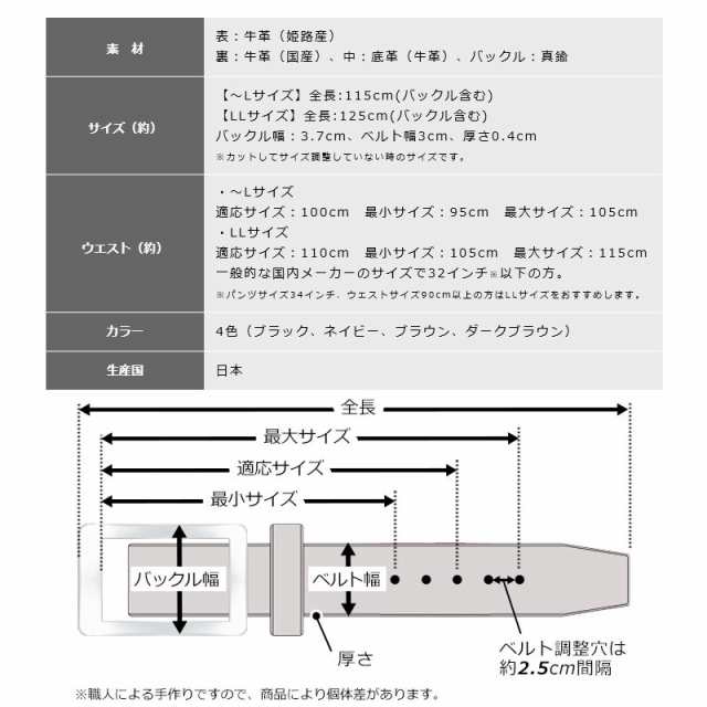 池之端銀革店 姫路革スムースレザーベルト ot-011の通販はau PAY