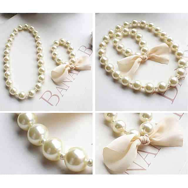 キッズ パール アクセサリーセット 子供用 ネックレス ブレスレットの通販はau Pay マーケット Unveil