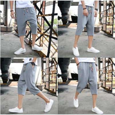 L サルエルパンツ グレー メンズ ハーフパンツ ショートパンツ サルエル 麻 夏 七分丈 半ズボン おしゃれ 調整紐の通販はau Pay マーケット Unveil