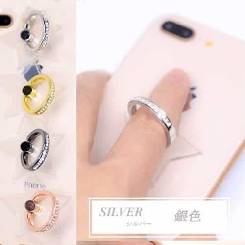 シルバー キラキラ バンカーリング おしゃれ リングスタンド ホルダー 落下防止 Iphone スマートフォンの通販はau Pay マーケット Unveil