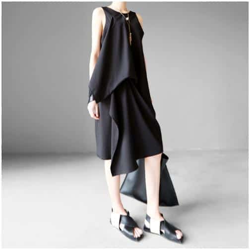 レディース スタイリッシュ アシメ ワンピ 黒 レイヤード モード系 ワンピースの通販はau Pay マーケット Unveil