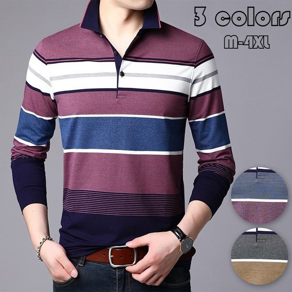 ポロシャツ メンズ トップス 大きいサイズ 長袖 配色切り替え ボーダー柄 トレンド ゴルフウェア おしゃれ スポーツ 秋冬 ゴルフ シャツ の通販はau Pay マーケット Yolili Au Pay マーケット店