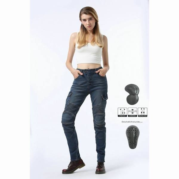 即納 パンツ ライダース 女用 バイク用 デニム 弾力 レーシング ツーリング オールシーズン 膝用プロテクター装備付き 耐磨 サイズ選択 初売りセール Centrodeladultomayor Com Uy