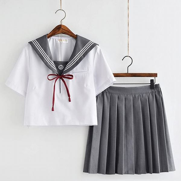 グレーの襟 セーラー服 学生服 女子高校生 長袖 半袖 白い グレー 金魚結び リボン Jk 制服 学生 5点セット 靴下付き 黒 文化祭 学園祭の通販はau Pay マーケット Yolili Au Pay マーケット店