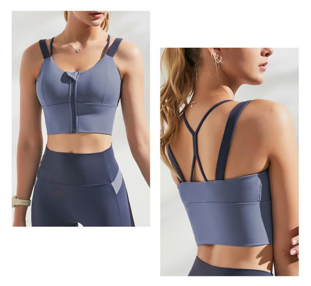 最も信頼できる Veroman スポーツブラ 揺れない ハイサポート ヨガ ブラ フロントファスナー バイカラー おしゃれ Ppi Sba13 Www Larrypolatsch Com