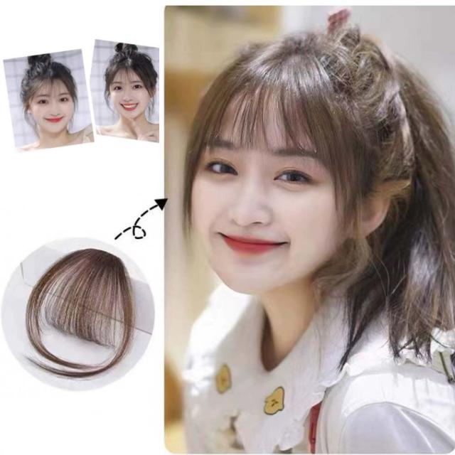 前髪ウィッグ パッツン 人毛100% オン眉 自然 バレない ボリューム