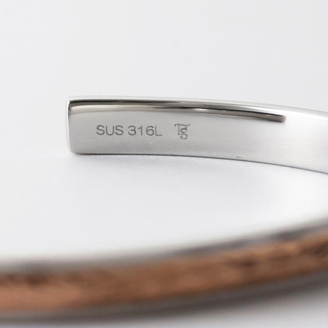 ハワイアンジュエリー ハワイアン バングル ブレスレット レディース 刻印 ステンレス 金属アレルギー対応 サージカルステンレス つけっぱなし プルメリア スクロール スティールシルバーカラー×ローズゴールドカラー lstb012strg_8