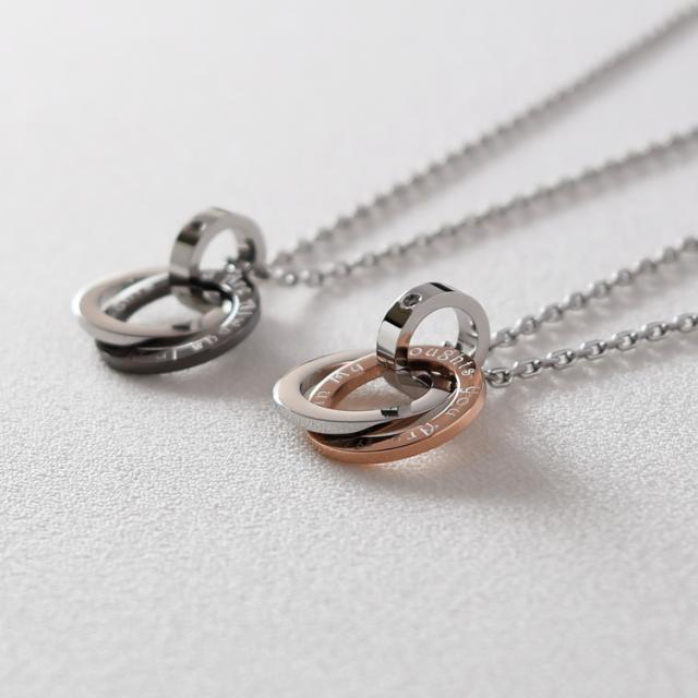ペアネックレス　サージカルステンレス　2つセット ペアネックレス 2本セット 金属アレルギー ステンレス