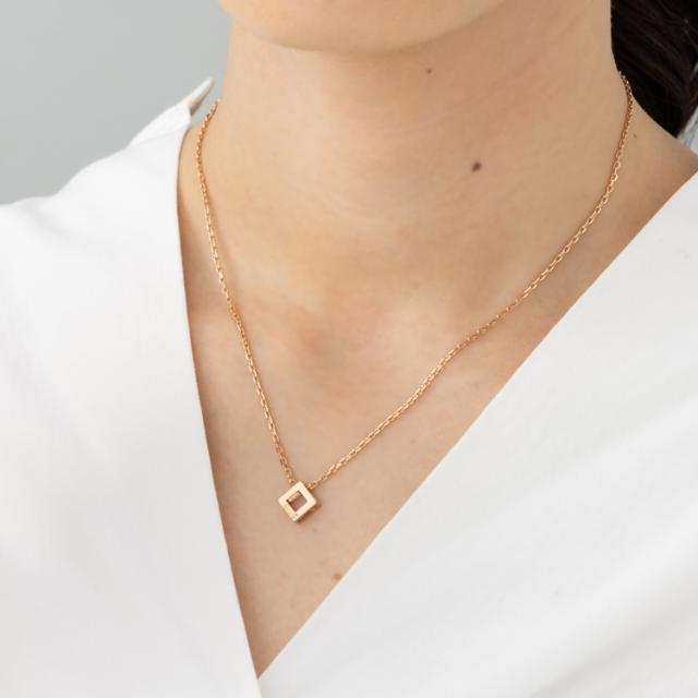 ペアネックレス 2本セット 金属アレルギー ステンレス サージカルステンレス 刻印 ダイヤモンド 合わせメッセージ スクエア シンプル おしゃれ つけっぱなし ペンダント スティールシルバーカラー ローズゴールドカラー 316L ノンアレルギー lstn026pair_5