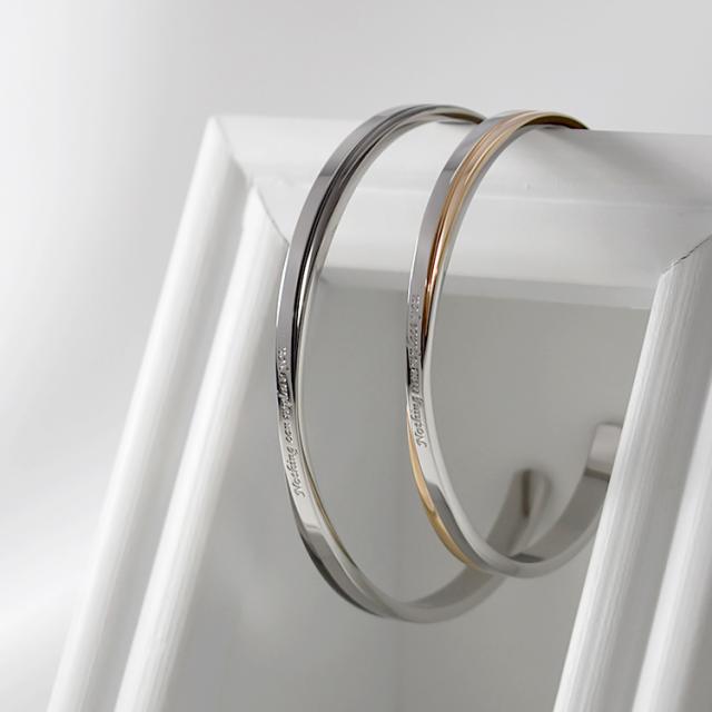 ペアバングル 刻印無料 2本セット サージカルステンレス316L 金属アレルギー対応 ペアブレスレット つけっぱなし クロッシング ガンメタルブラックカラー ローズゴールドカラー ペア バングル クリスマス テラグラティア Terra-gratia PairBangle gbsg28pair_9