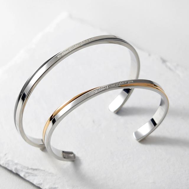 ペアバングル 刻印無料 2本セット サージカルステンレス316L 金属アレルギー対応 ペアブレスレット つけっぱなし クロッシング ガンメタルブラックカラー ローズゴールドカラー ペア バングル クリスマス テラグラティア Terra-gratia PairBangle gbsg28pair_15