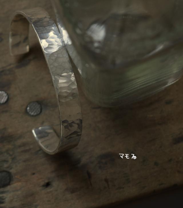 ツチめのバングル 太 メンズ レディース ハンドメイド オーダー シルバー 槌目 シンプル 上品 おしゃれ 腕輪 Silver 950 ごつめ ゴツめ マモる 手作り 手づくり tkb004_9